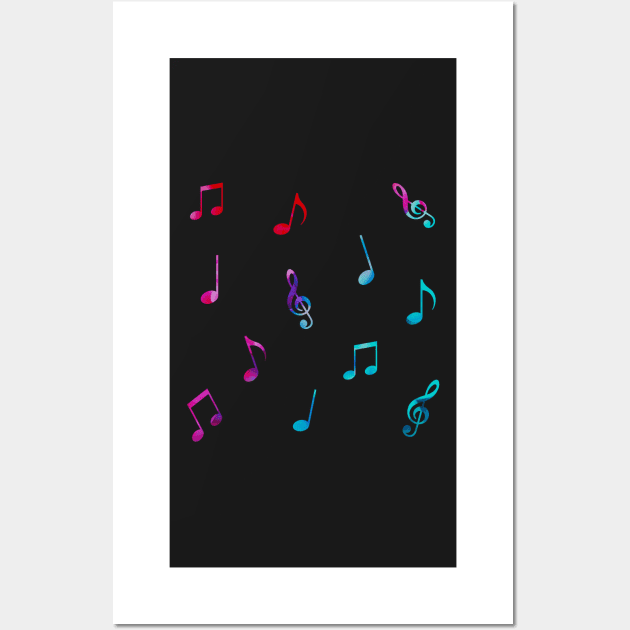 Rainbow Watercolor Music Notes Multipack (12pcs) Wall Art by broadwaygurl18